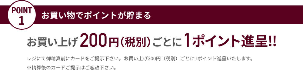 お買い物でポイントが貯まる